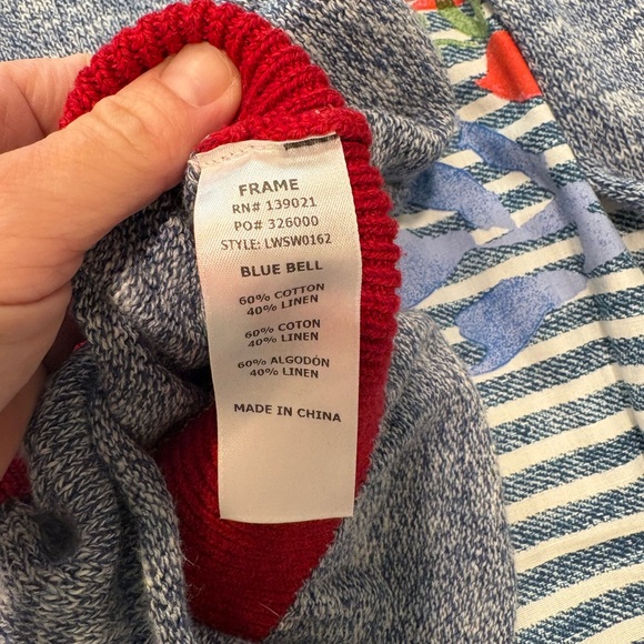 Adorable Frame Designer Sweater with cinched red Waistband - Picture 3 of 3